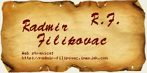 Radmir Filipovac vizit kartica